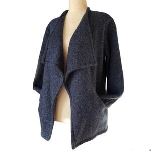 AG Adriano Goldschmied Wool Knit Jacket Med Blue and‎ Black Blazer Office Career